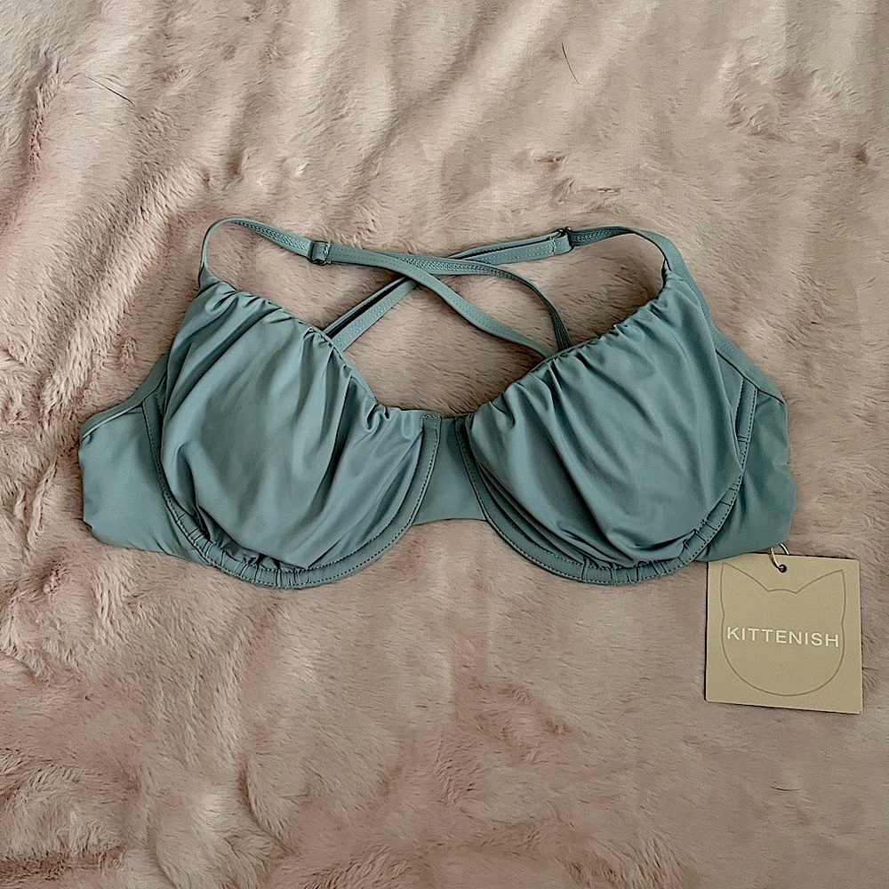 Kittenish Blue Bathing Suit Top.